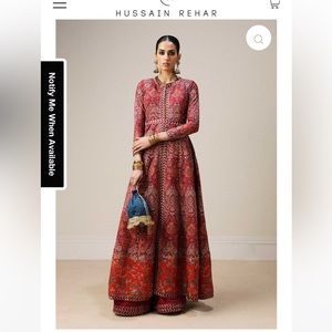 Brand New Hussain Rehar Maroon 2 piece suit size small